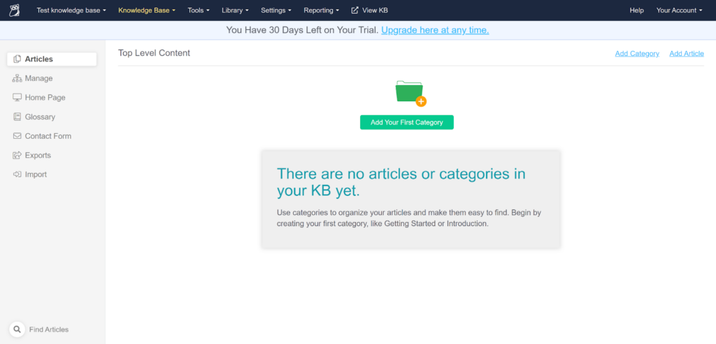 KnowledgeOwl Articles overview