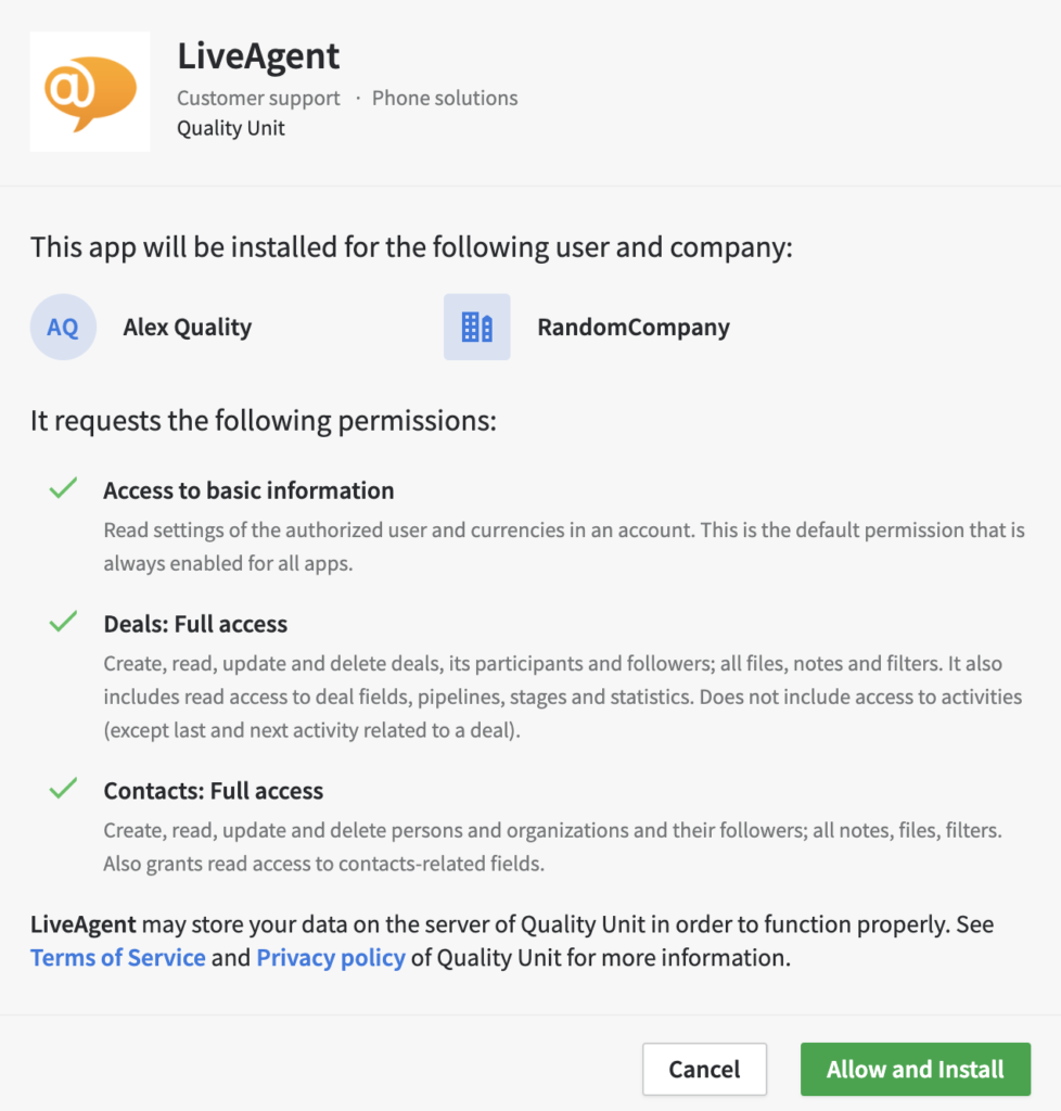 تثبيت تكامل PipeDrive مع LiveAgent